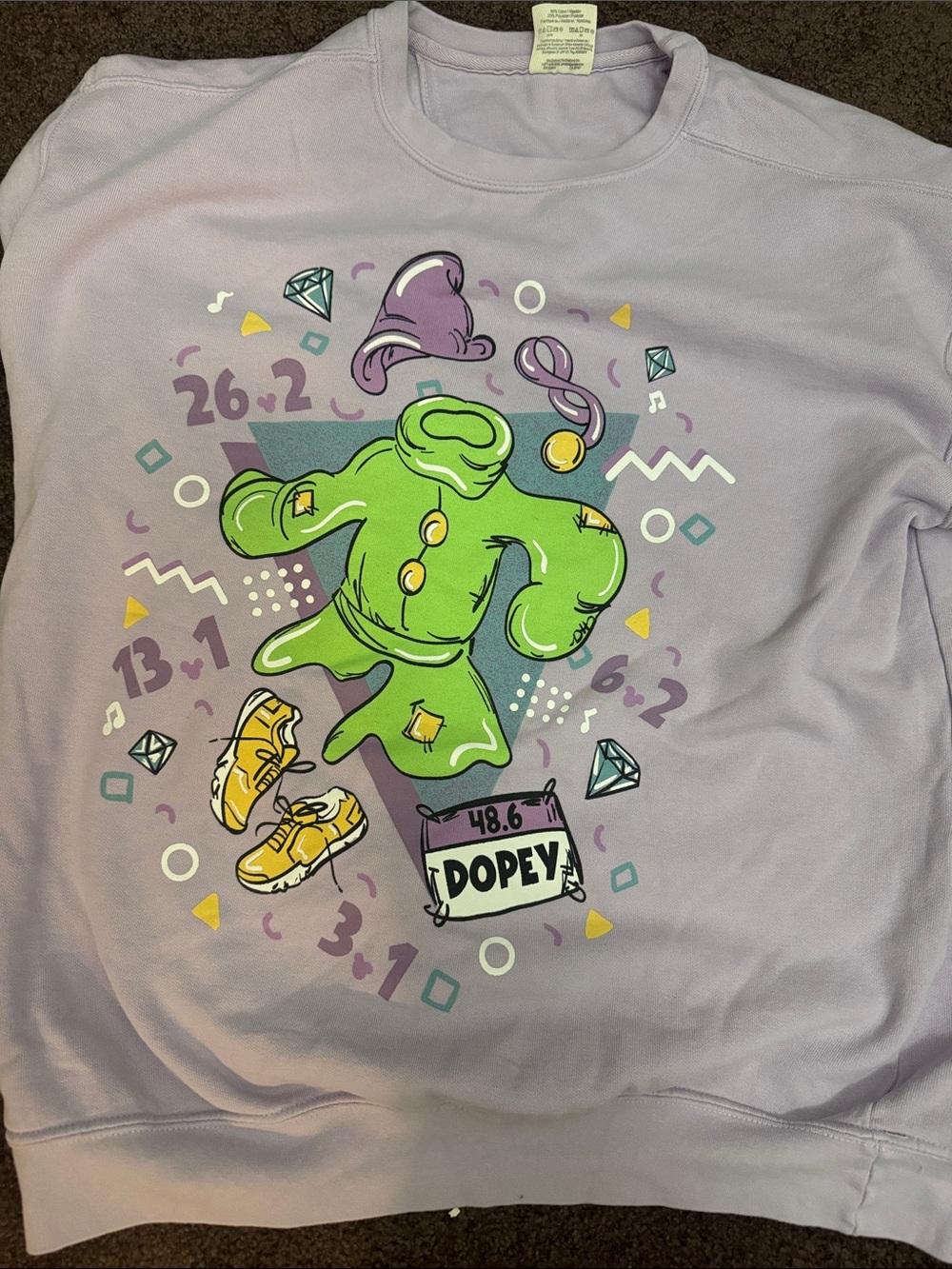 Dopey Zipadeetees - Comfort Colors Lavender Crewneck Sweatshirt